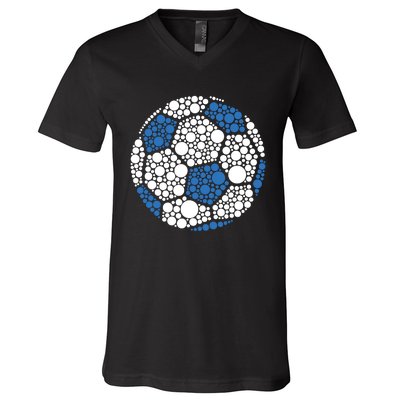 Happy Dot Day 2024 Polka Dot Soccer Ball Lover V-Neck T-Shirt