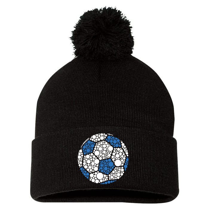 Happy Dot Day 2024 Polka Dot Soccer Ball Lover Pom Pom 12in Knit Beanie