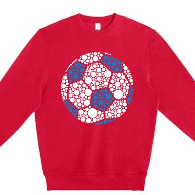 Happy Dot Day 2024 Polka Dot Soccer Ball Lover Premium Crewneck Sweatshirt