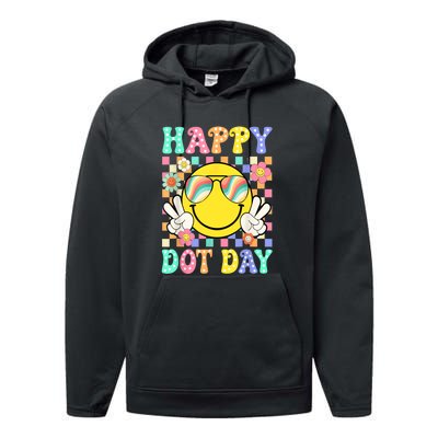 Happy Dot Day 2024 Smile Face Teacher Colorful Polka Dot Gift Performance Fleece Hoodie