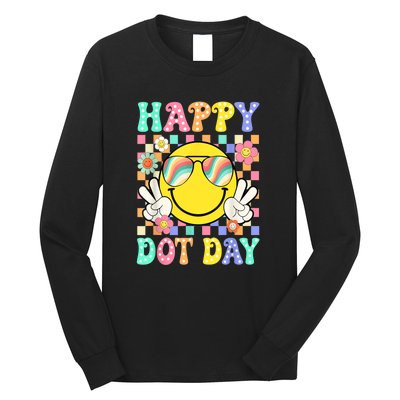 Happy Dot Day 2024 Smile Face Teacher Colorful Polka Dot Gift Long Sleeve Shirt