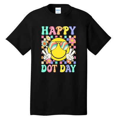 Happy Dot Day 2024 Smile Face Teacher Colorful Polka Dot Gift Tall T-Shirt