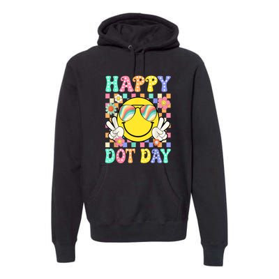 Happy Dot Day 2024 Smile Face Teacher Colorful Polka Dot Gift Premium Hoodie