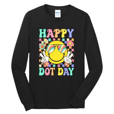 Happy Dot Day 2024 Smile Face Teacher Colorful Polka Dot Gift Tall Long Sleeve T-Shirt