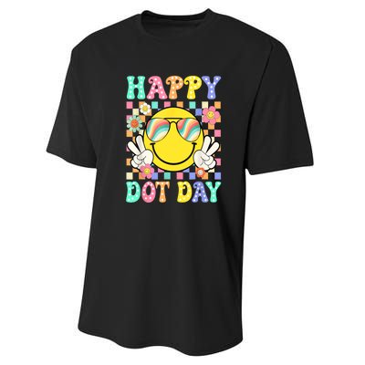 Happy Dot Day 2024 Smile Face Teacher Colorful Polka Dot Gift Performance Sprint T-Shirt