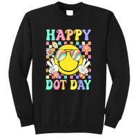 Happy Dot Day 2024 Smile Face Teacher Colorful Polka Dot Gift Tall Sweatshirt