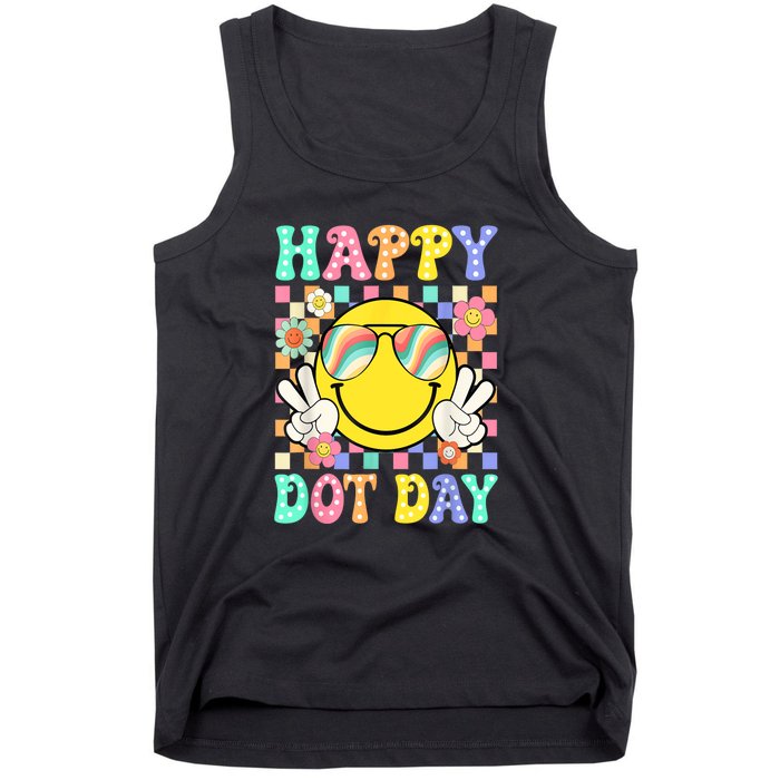 Happy Dot Day 2024 Smile Face Teacher Colorful Polka Dot Gift Tank Top