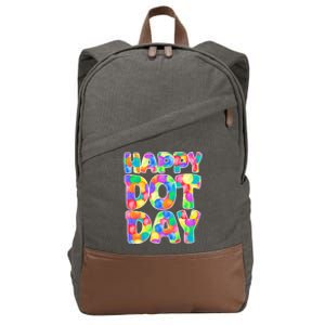 Happy Dot Day Colorful Fun Cotton Canvas Backpack