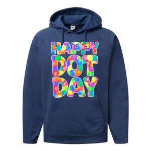 Happy Dot Day Colorful Fun Performance Fleece Hoodie