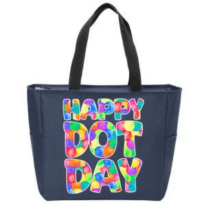 Happy Dot Day Colorful Fun Zip Tote Bag