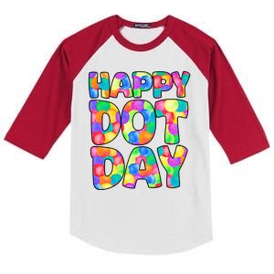 Happy Dot Day Colorful Fun Kids Colorblock Raglan Jersey