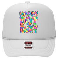 Happy Dot Day Colorful Fun High Crown Mesh Back Trucker Hat