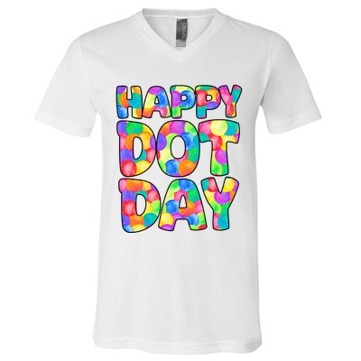 Happy Dot Day Colorful Fun V-Neck T-Shirt