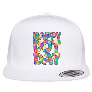 Happy Dot Day Colorful Fun Flat Bill Trucker Hat