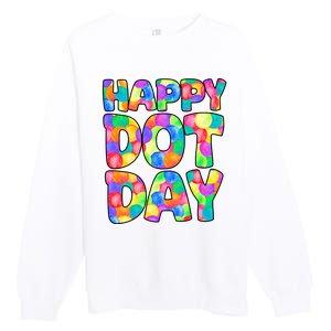 Happy Dot Day Colorful Fun Premium Crewneck Sweatshirt