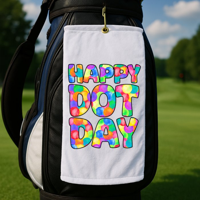 Happy Dot Day Colorful Fun Golf Towel