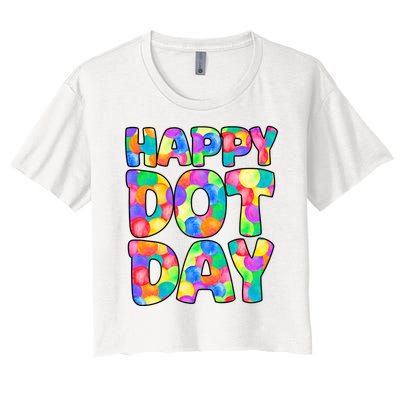 Happy Dot Day Colorful Fun Women's Crop Top Tee