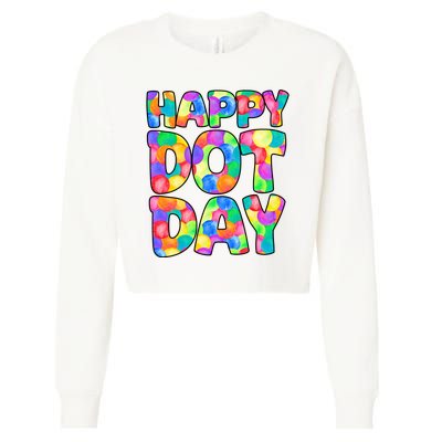 Happy Dot Day Colorful Fun Cropped Pullover Crew