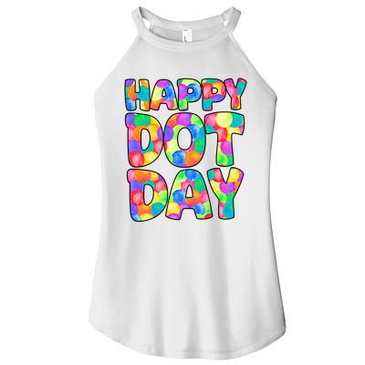 Happy Dot Day Colorful Fun Women's Perfect Tri Rocker Tank