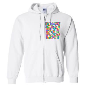 Happy Dot Day Colorful Fun Full Zip Hoodie