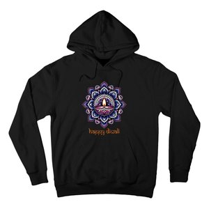 Happy Diwali Diya Oil Lamp Deepavali Festival of Lights Hoodie