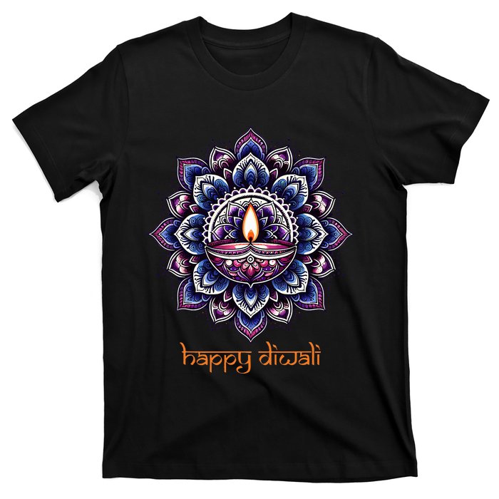 Happy Diwali Diya Oil Lamp Deepavali Festival of Lights T-Shirt