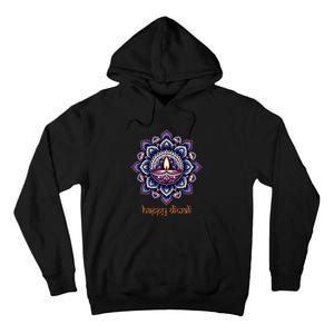 Happy Diwali Diya Oil Lamp Deepavali Festival of Lights Tall Hoodie