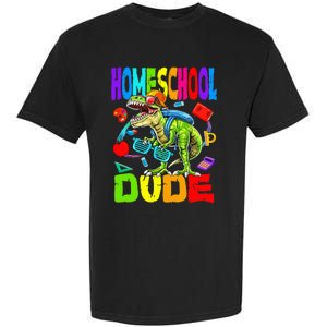 Homeschool Dude Dinosaur Back To School Garment-Dyed Heavyweight T-Shirt