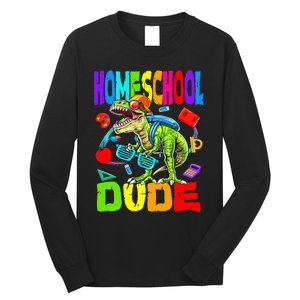 Homeschool Dude Dinosaur Back To School Long Sleeve Shirt