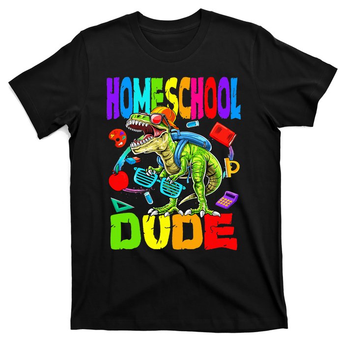 Homeschool Dude Dinosaur Back To School T-Shirt