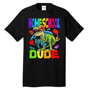 Homeschool Dude Dinosaur Back To School Tall T-Shirt