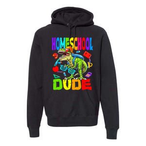 Homeschool Dude Dinosaur Back To School Premium Hoodie