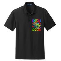 Homeschool Dude Dinosaur Back To School Dry Zone Grid Polo