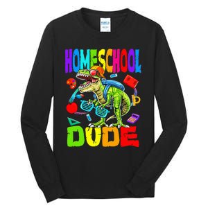 Homeschool Dude Dinosaur Back To School Tall Long Sleeve T-Shirt