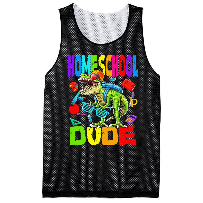 Homeschool Dude Dinosaur Back To School Mesh Reversible Basketball Jersey Tank