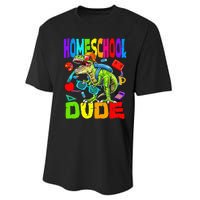 Homeschool Dude Dinosaur Back To School Performance Sprint T-Shirt