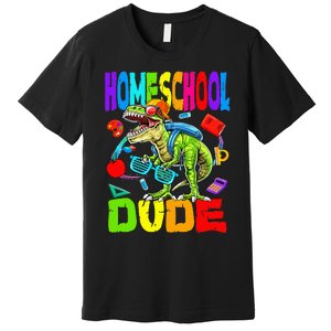 Homeschool Dude Dinosaur Back To School Premium T-Shirt