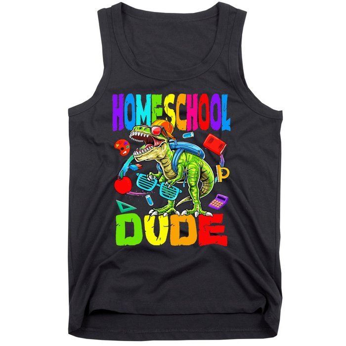 Homeschool Dude Dinosaur Back To School Tank Top