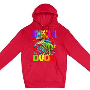 Homeschool Dude Dinosaur Back To School Premium Pullover Hoodie