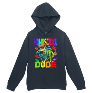 Homeschool Dude Dinosaur Back To School Urban Pullover Hoodie