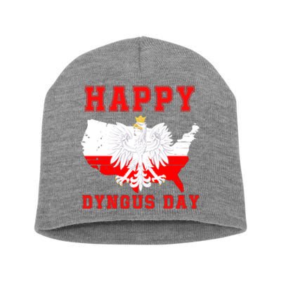 Happy Dyngus Day 2024 Polish Eagle Dyngus Day Polish American Polska White Eagle Short Acrylic Beanie