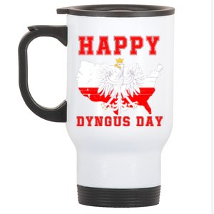 Happy Dyngus Day 2024 Polish Eagle Dyngus Day Polish American Polska White Eagle Stainless Steel Travel Mug