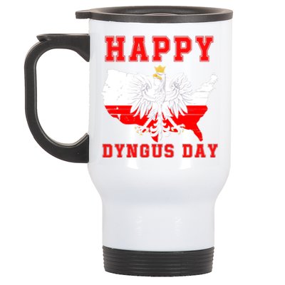 Happy Dyngus Day 2024 Polish Eagle Dyngus Day Polish American Polska White Eagle Stainless Steel Travel Mug