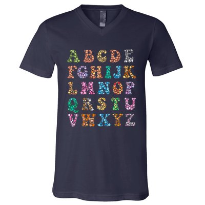 Happy Dot Day International Dot Day Polka Dot Alphabet V-Neck T-Shirt