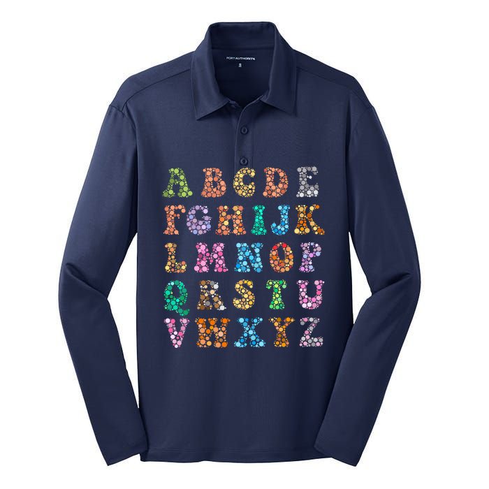 Happy Dot Day International Dot Day Polka Dot Alphabet Silk Touch Performance Long Sleeve Polo