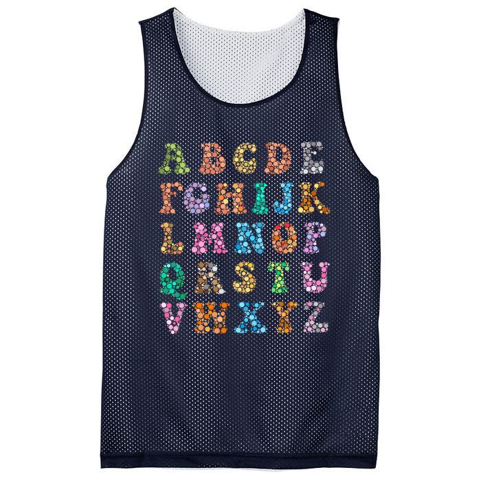 Happy Dot Day International Dot Day Polka Dot Alphabet Mesh Reversible Basketball Jersey Tank