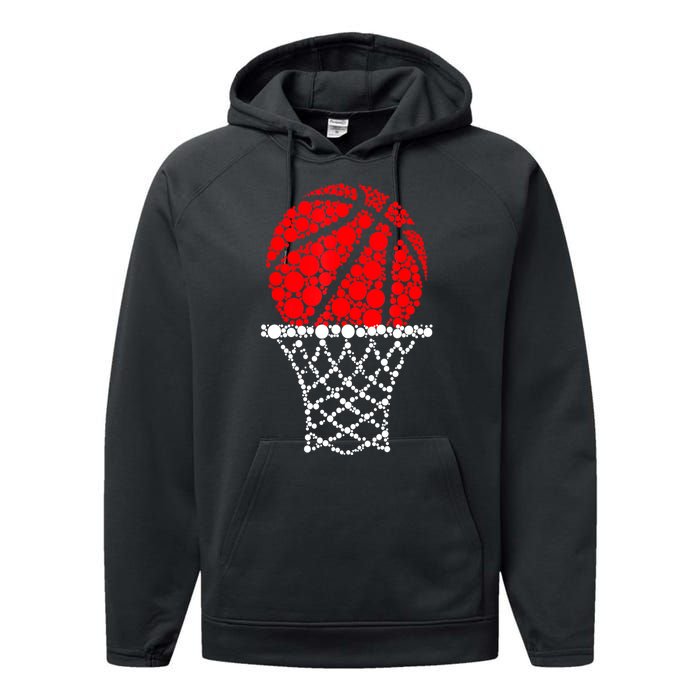 Happy Dot Day Basketball Dots Gift For Player Performance Fleece Hoodie