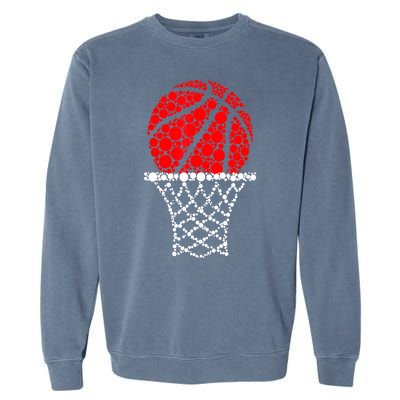 Happy Dot Day Basketball Dots Gift For Player Garment-Dyed Sweatshirt