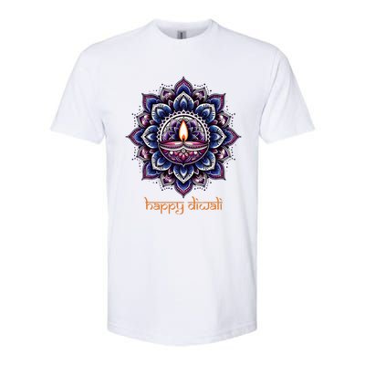 Happy Diwali Diya Oil Lamp Deepavali Festival of Lights Softstyle® CVC T-Shirt