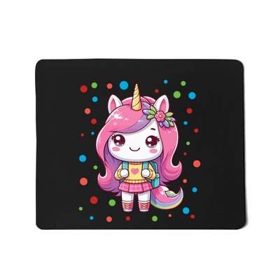 Happy Dot Day Unicorn Dots For Girl Mousepad